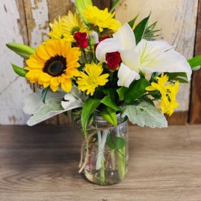 This charming arrangement features flowers arranged in an adorable mason jar. Don't be fooled by its name- your recipient is guaranteed to smile as they enjoy this selection. Sometimes, the best way to warm someone's heart is with the simple things.