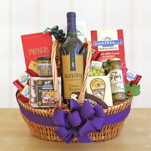 gourmet cheese and sparkling cider basket