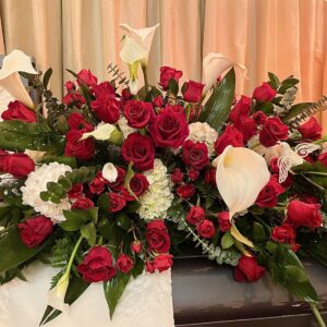 Red Rose Casket Cover