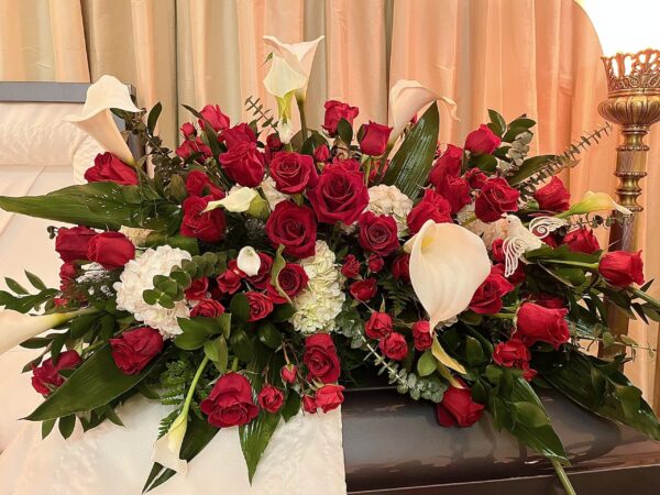 Red Rose Casket Cover