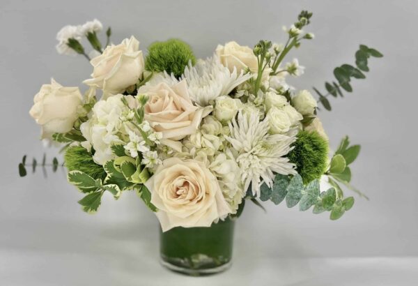 white dreams bouquet featuring white roses