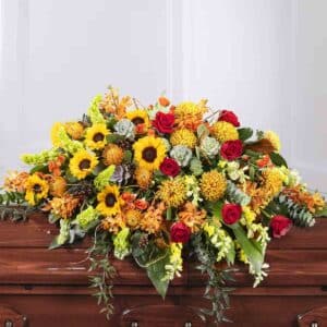 autumn garden casket cover