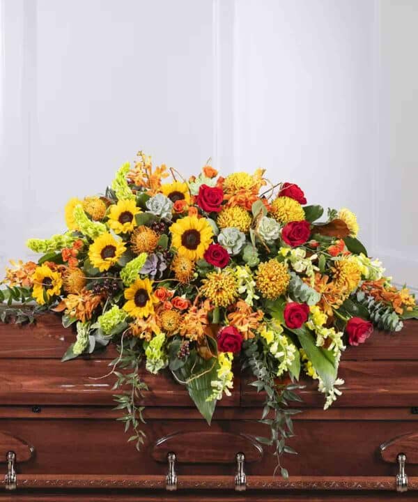 autumn garden casket cover