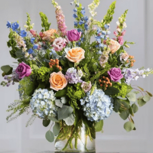 pastel garden sympathy vase