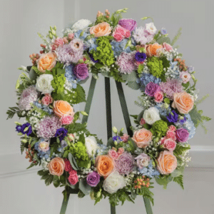 pastel garden sympathy wreath