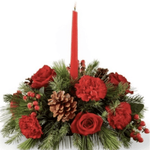 Evergreen & Rose Centerpiece