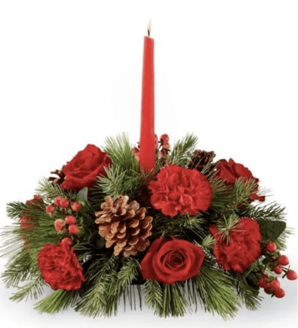 Evergreen & Rose Centerpiece