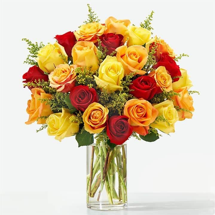 Sunlit Fall Rose Bouquet