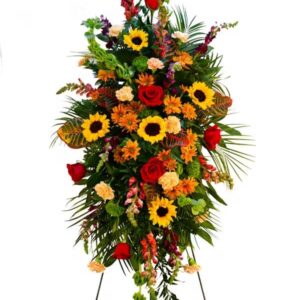 Autumn Harvest Standing Spray with Sunflowers