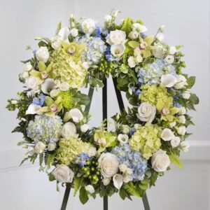 Blue and White Garden Wreath